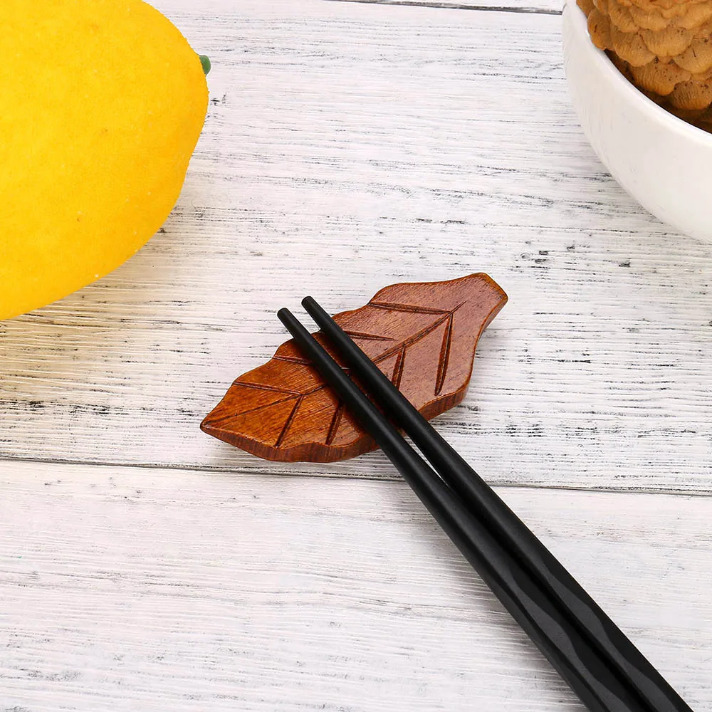Деревянные палочки для еды в виде листа утки держатель Органайзер вилка