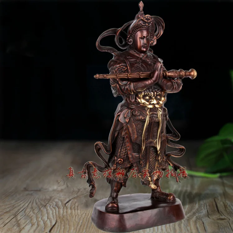 ancient copper Buddha Bodhisattva Wei Tuo Jia blue light Whitfield Dharma of Buddhism and Taoism ornaments Guardian God |