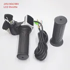 24В 36В 48В ebike Дроссельный ускоритель со светодиодным дисплеем питания и блокировкой ключей для электрического велосипедаскутера
