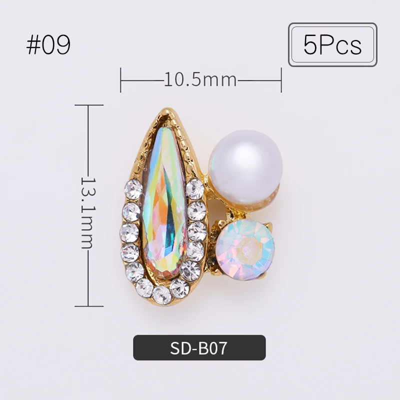 5 шт./упак. смешанные Стразы 3D украшения для дизайна ногтей золотые шпильки