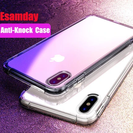 Esamday противоударный прозрачный мягкий чехол для iPhone 11 PRO 5 6 s SE 7 8 Plus S X XS MAX XR