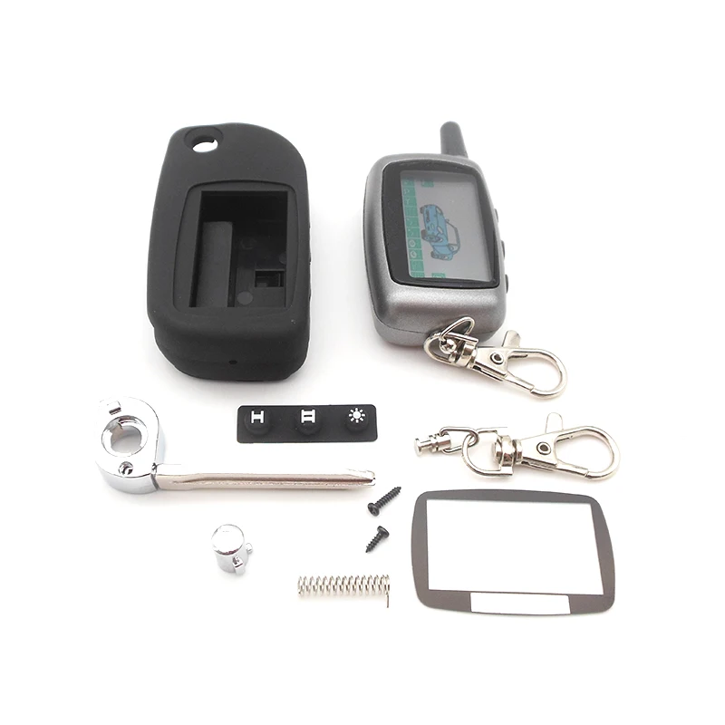 

A9 2-way LCD Remote Control KeyChain + A9 Case Keychain For Russian Version Two Way Car Alarm System