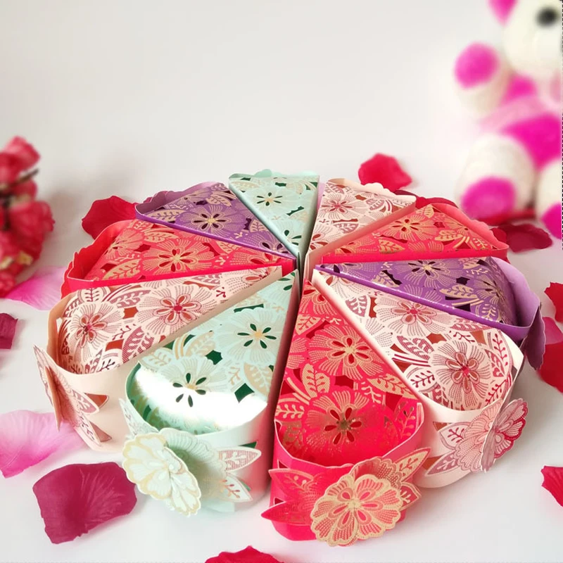 100 шт./лот треугольная Лазерная резная пустотелая Золотая фольга бумажная