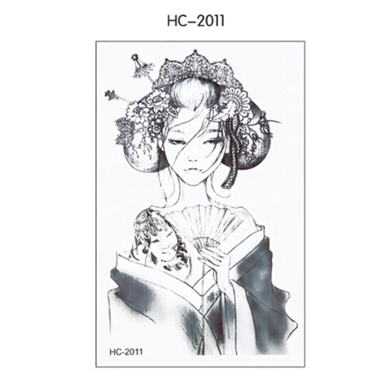Красивый дизайн водонепроницаемые японские гейши Временные татуировки наклейки