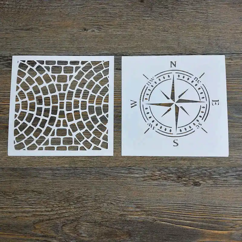 

Mosaic Design Pattern, Direction Stencil, 2pcs, small stencils for DIY Craft Projects,Polymer Clay,Painting,Sponge Stamping