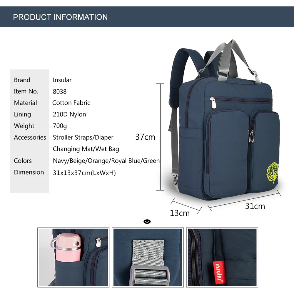 Спортивные сумки для подгузников рюкзак мам пап водонепроницаемый