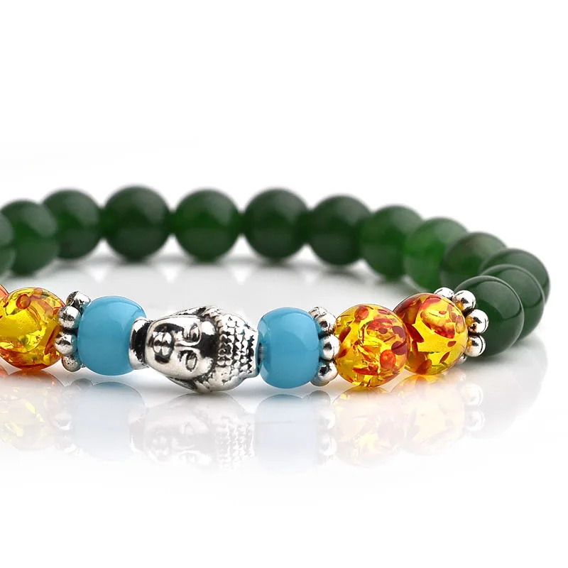 Браслеты Будды для женщин тибетские серебряные бусы браслеты и 7 Чакра целебный