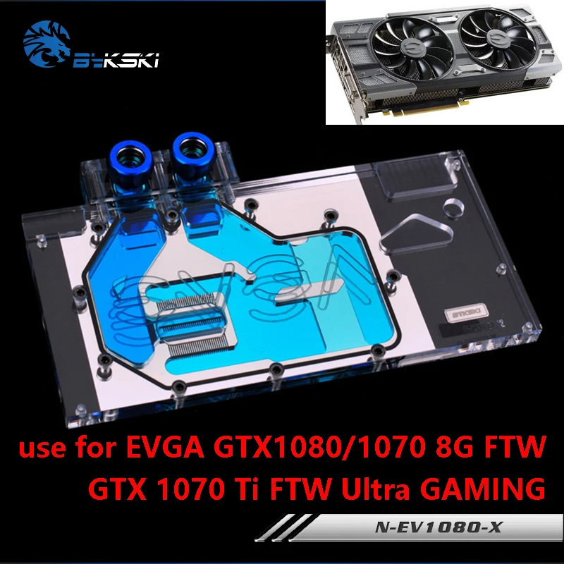 Водяной блок Bykski используется для EVGA GTX1080/1070 FTW/GTX1070 Ti FTW Ultra GAMING/Full Cover графическая