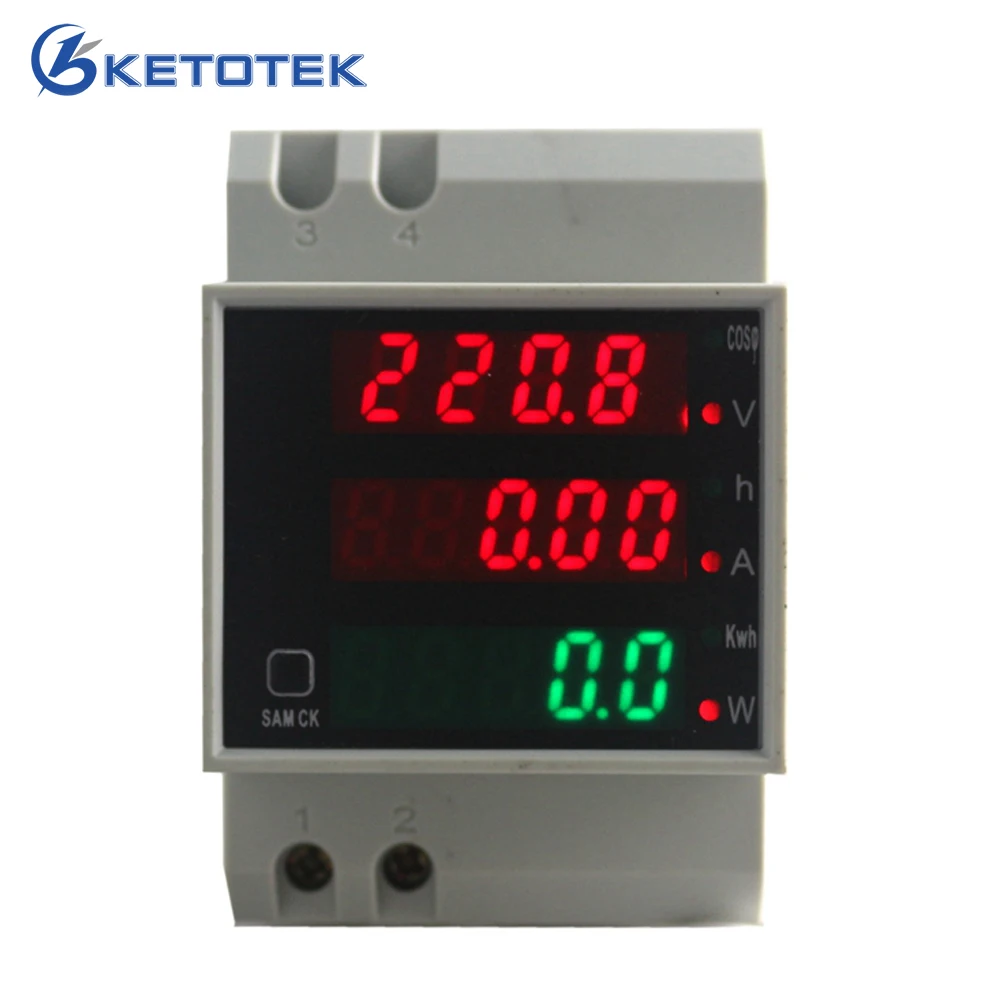 Din rail LED voltage ampere active power power factor time Energy voltage current meter AC 220V 380V 0-100.0A ammeter voltmeter
Din rail LED voltage ampere active power power factor time Energy voltage current meter AC 220V 380V 0-100.0A ammeter voltmeter