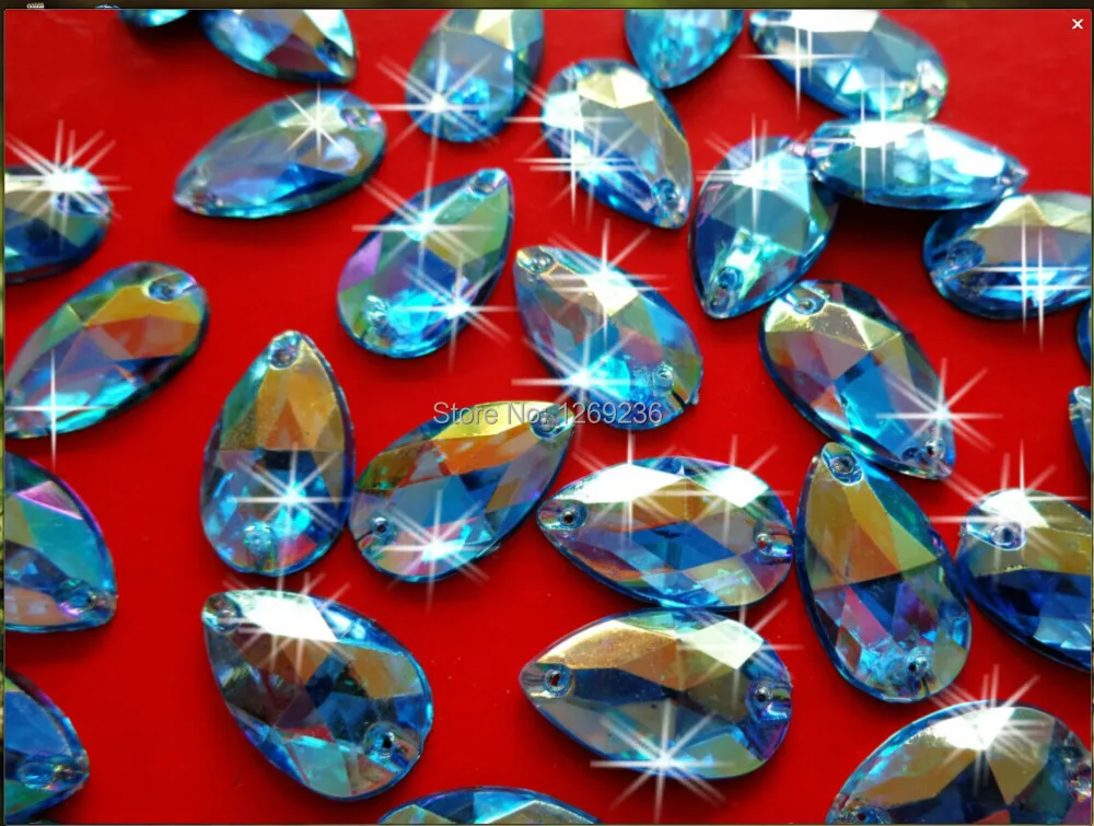 Бесплатная доставка светло голубой цвет AB Цвет Пришивные акриловые хрустальные