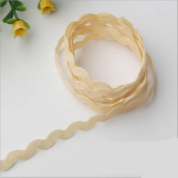 Beige 15 ярд/лот 5 мм многоцветная Ric Rac Zig Zag Lac отделка ленты Терилен лента волнистый шнур нитки для лоскутного ремесла украшения - Цвет: Beige