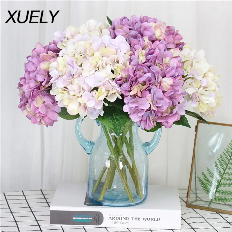 35cm Artificial flowers Silk hydrangea wedding Bride bouquet home new Year decoration accessories for vase flower arrangement | Дом и сад