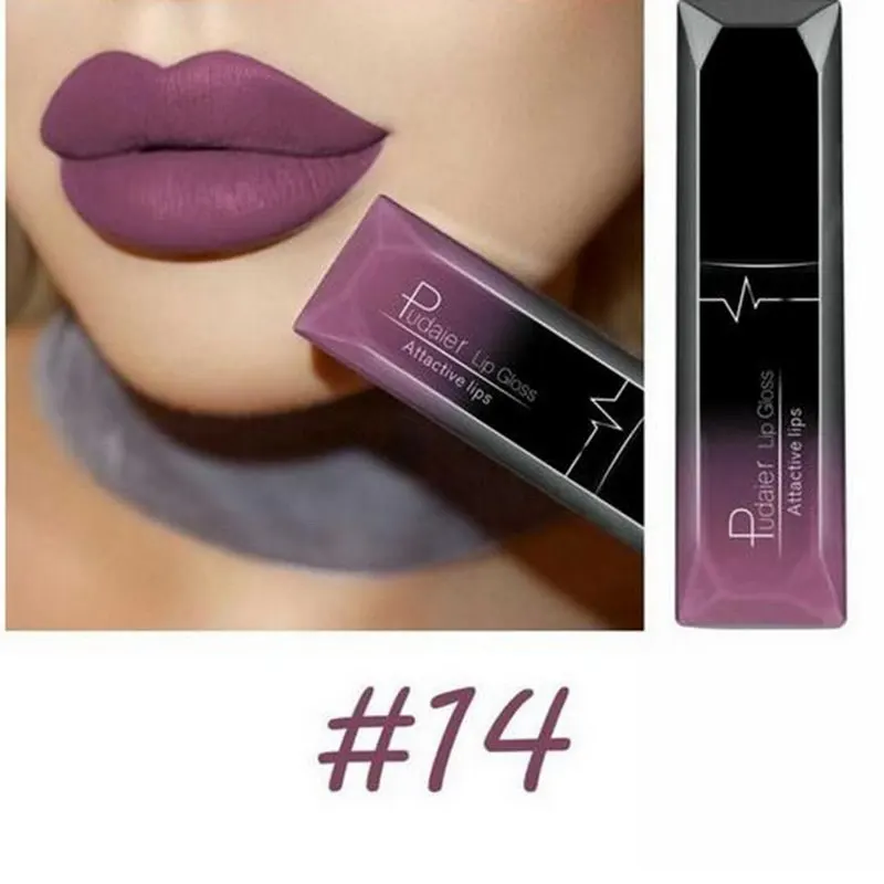 14 Pudaier beauty блеск для губ матовый оттенок жидкая помада макияж Водонепроницаемая Матовая жидкая губная помада Batom mate Cosmetics - Цвет: 14
