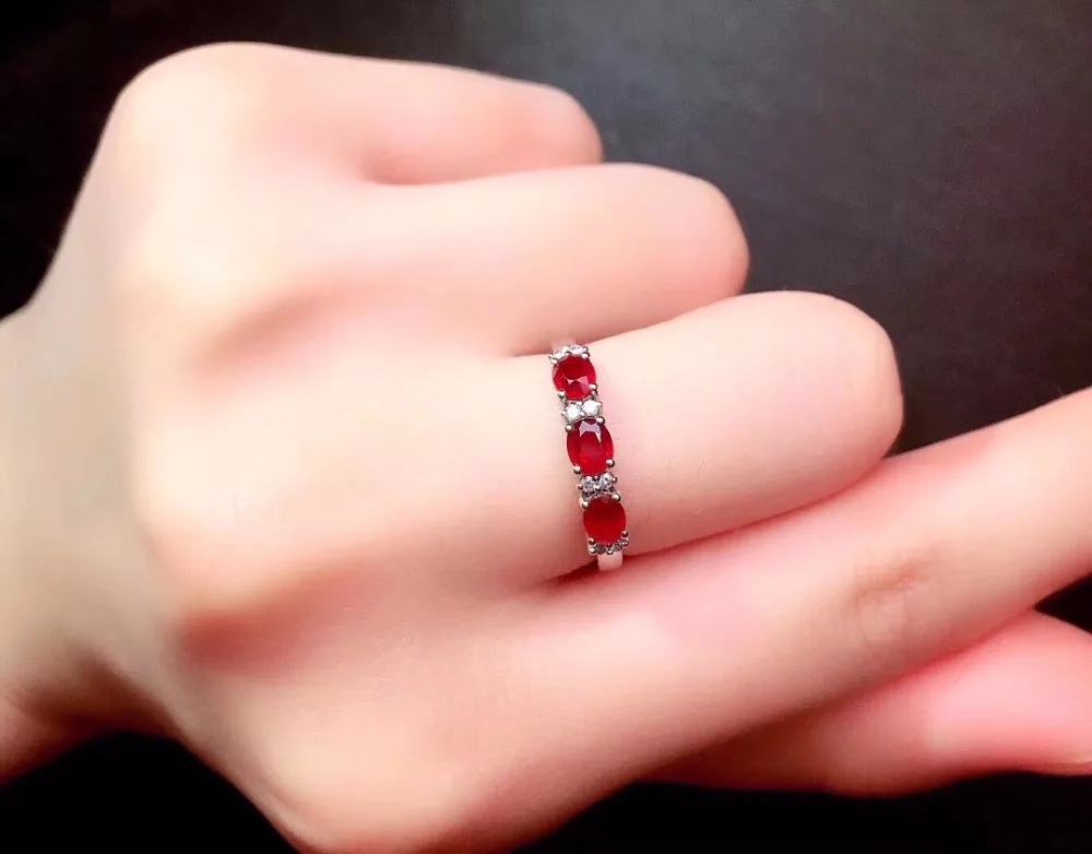 Кольцо с рубином из чистого золота 18 К, Настоящее натуральное 0,8ct, красный рубин, ювелирные изделия с бриллиантами, юбилейные женские кольца для женских тонких колец
