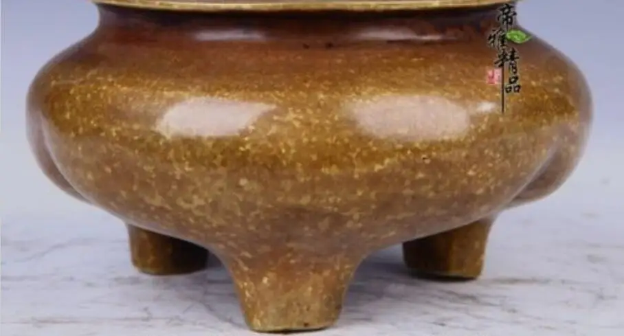 Chinese Palace Royal Bronze Copper Gild Three Feet Two Ear Incense Burner Censer | Дом и сад