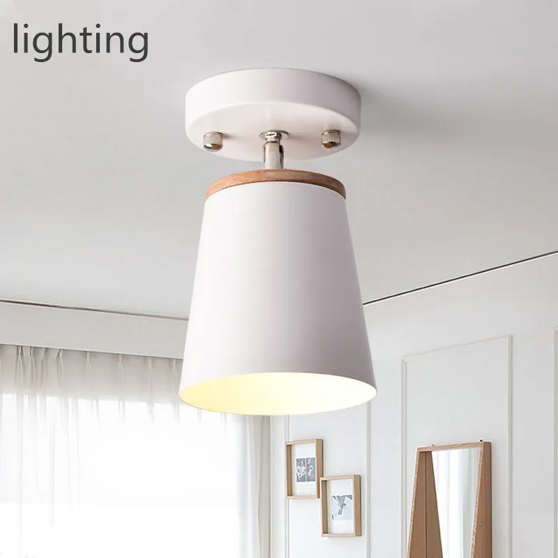 Современные Деревянные светодиодный потолочный светильник s Белый металл