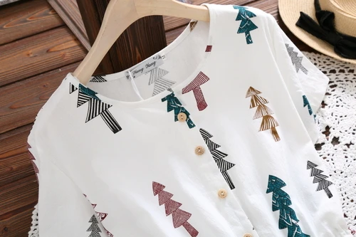 Сладкое Лето Печать Vestidos Verano 2018 Мори девушка Для женщин хлопок свободное платье