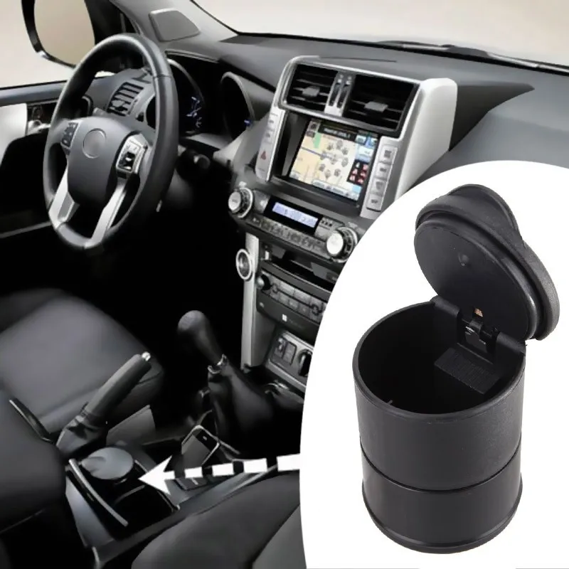 GSPSCN Durable Portable Black Car Ashtray For Interiors Frame Set Dolly Travel Cigarette Ash Holder LED Lamp | Автомобили и
