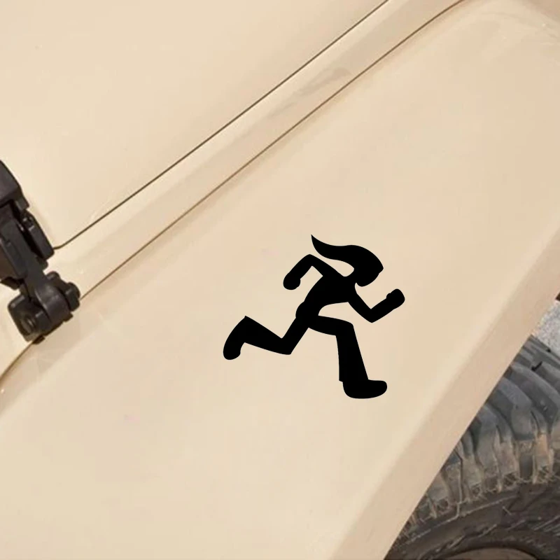 

QYPF 14.1*12.7CM Pretty Deauty Female Running Decor Car Sticker Silhouette High Quality Accessories Vinyl C16-0815