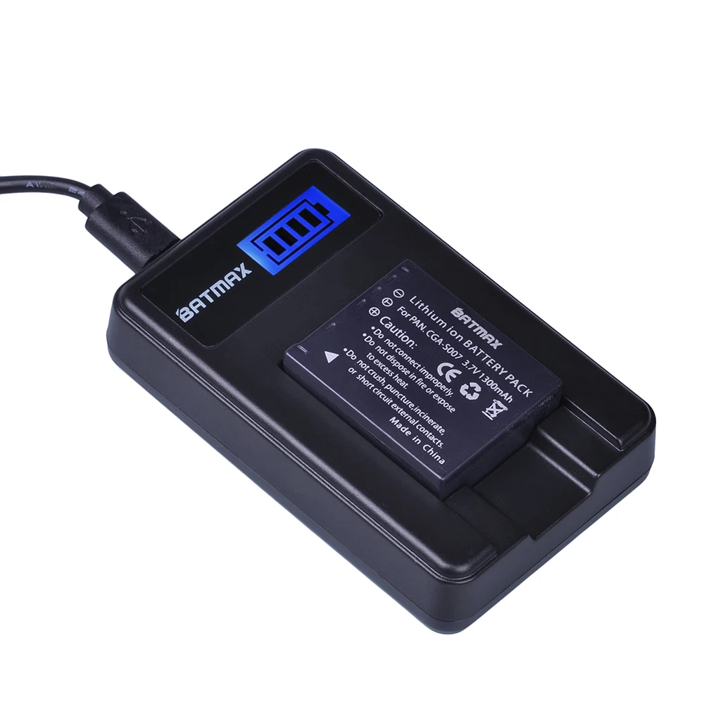 Аккумулятор Batmax 4 шт. зарядное устройство USB с ЖК дисплеем для Panasonic DMC TZ1 TZ2 TZ3 TZ4 TZ5