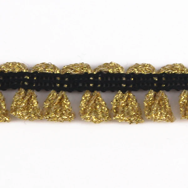 Ремесло плетеная Золотая декоративная бахрома кружевная лента с кисточкой