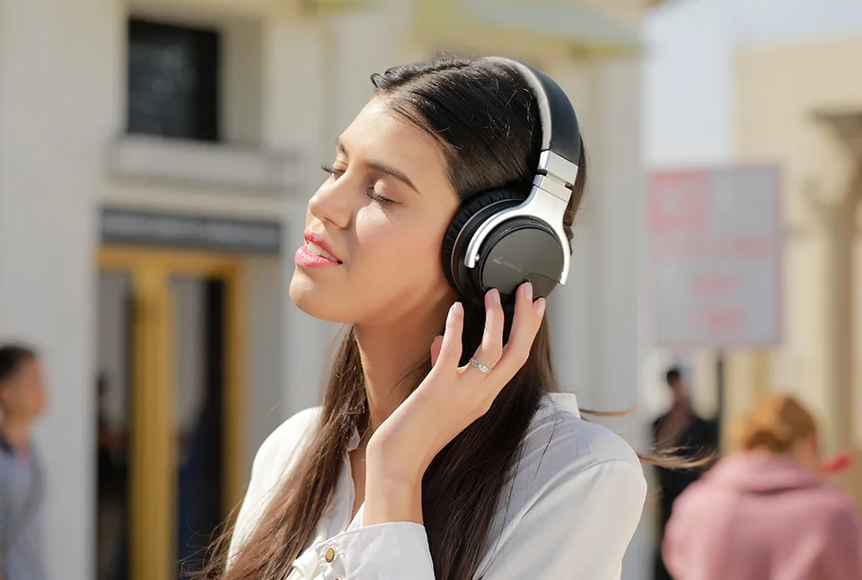 Meidong E7B, наушники с функцией активного шумоподавления, Bluetooth, беспроводная гарнитура с микрофоном, Накладные наушники, стерео, глубокий бас, 30 H, время воспроизведения