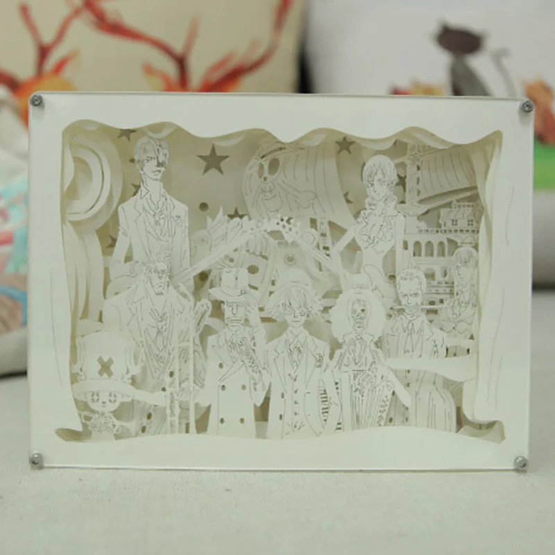 S. orange 3D аниме одна штука настольная лампа Luminaria LED Хрустальная фоторамка ночные