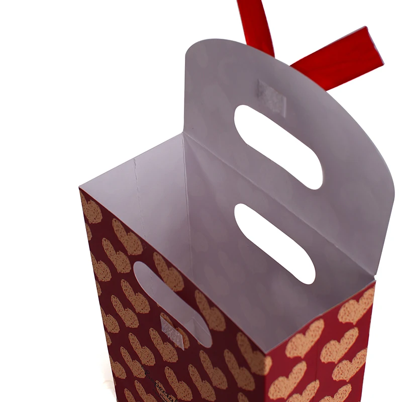 Weekends Deal Packaging Real Food Bags Red/Pink Paper Cake Cookies Packing 13x6x17cm Bag Flexiloop Handle Package | Дом и сад