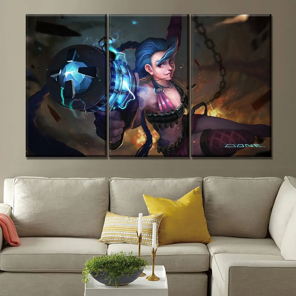 Высококачественная Картина на холсте Лига Легенд картина Jinx современное