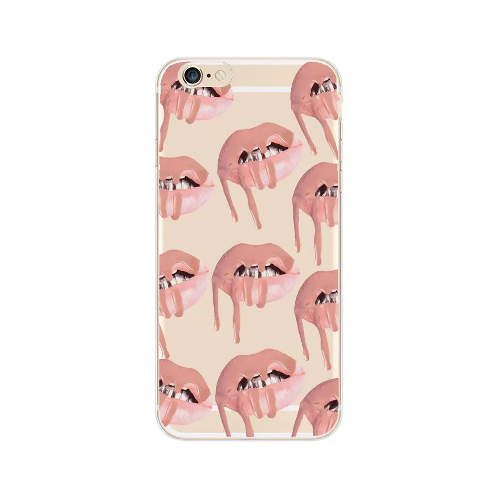 Luxury Fashion Sexy Girl Kylie Lips Phone Case For iPhone 6 6S 5 5S SE 7 7Plus Transparent PC Back Cover X 8 Plus |