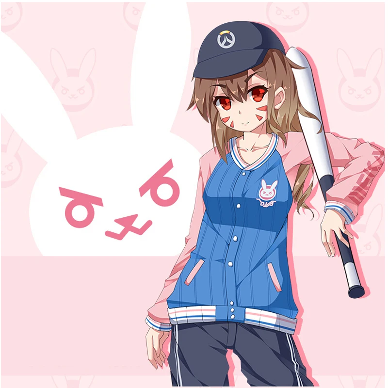

Fall 2017 D.va Game Cosplay Costumes Fashion Casual Baseball Uniform Girls Jacket Clothing Pantyhose