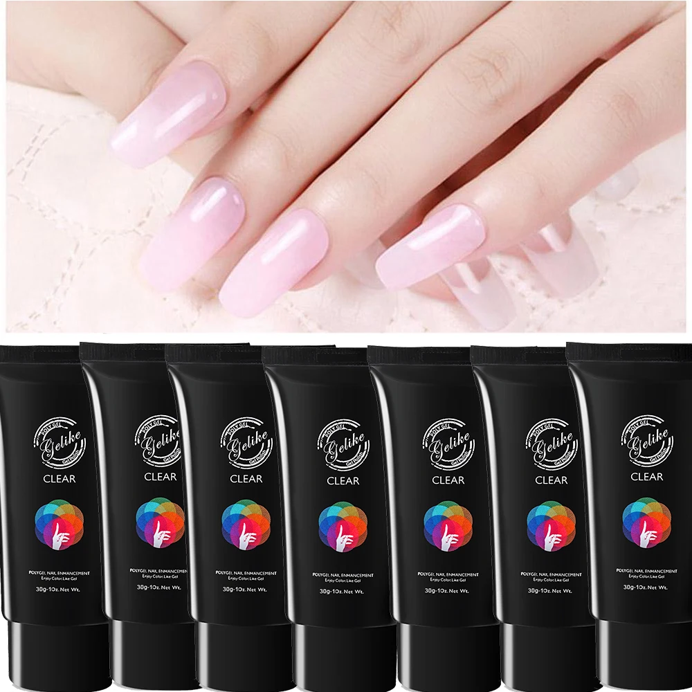 Gelike 60 г Polygel ногтей поли гель 6 цветов Кристалл УФ светодио дный Builder Gel Советы повышение скольжения решения Быстрое расширение гель для ногтей