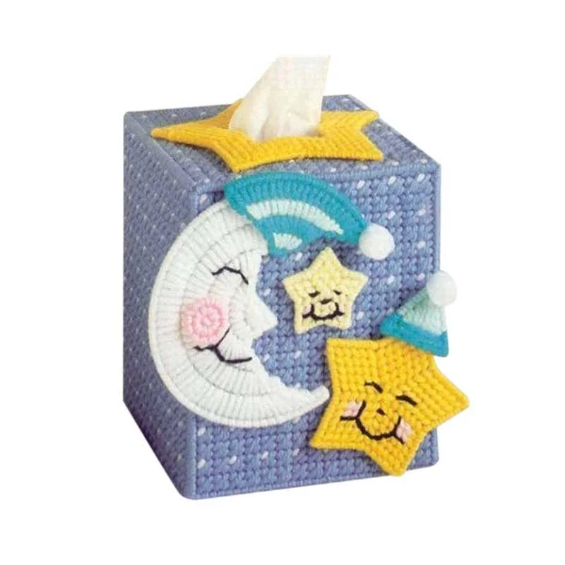 3D вышивка крестиком ручной работы сделай сам коробка для салфеток в форме звезды