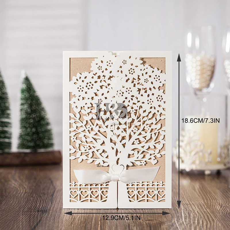 Набор свадебных приглашений H &amp D в деревенском стиле с лазерной огранкой и