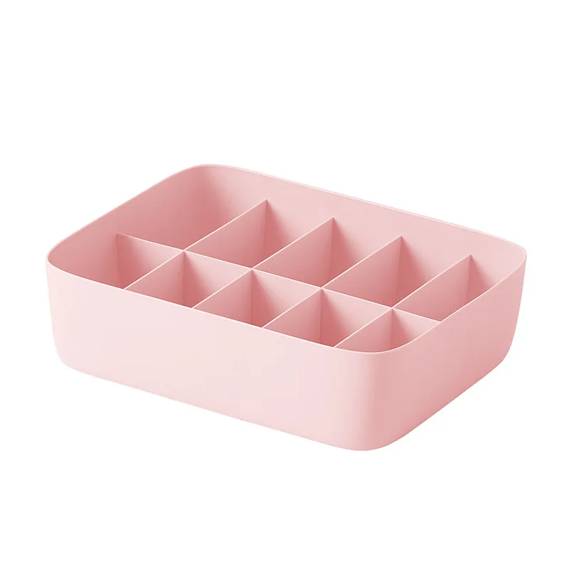 Pink Высококачественная коробка для хранения нижнего белья из полипропилена, коробка для хранения бюстгальтера, нижнего белья, носков, коробка для хранения, настольная многосеточная коробка для хранения губ, артефакт - Цвет: Pink