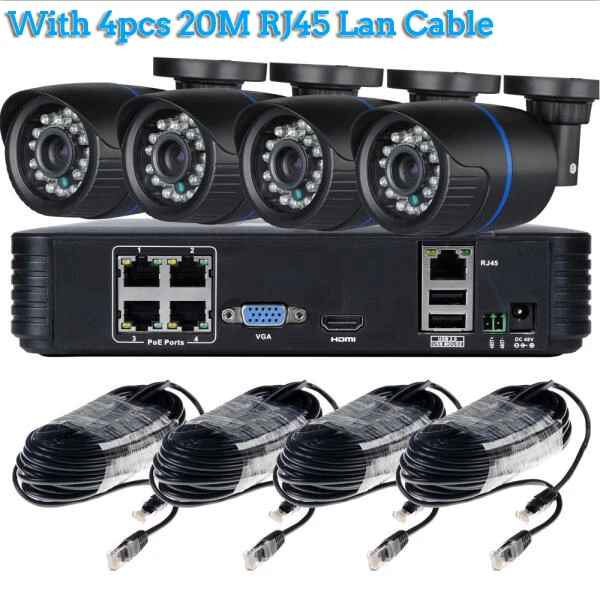 Бежевый Система видеонаблюдения hamrotte 4CH POE NVR HD 720P 2,8 мм широкоугольная камера ночного видения 12 В POE камера 4CH POE NVR комплект домашней системы безопасности - Цвет: Бежевый