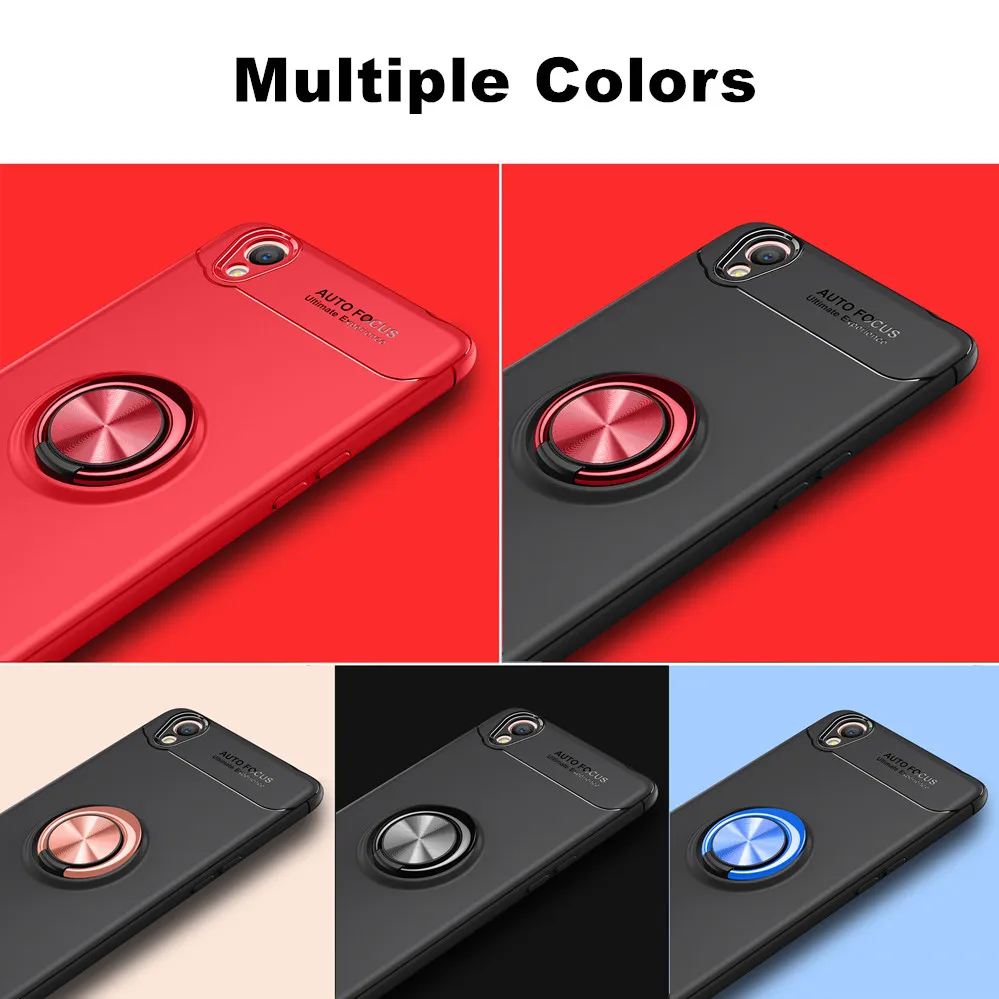 Чехол для OPPO A37 металлический магнитный держатель с кольцом Мягкий Силиконовый