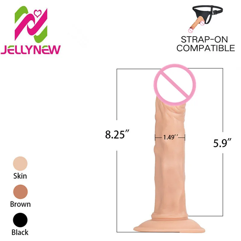 21 см длинная Супер реалистичная из мягкого силикона фаллоимитатор секс игрушки