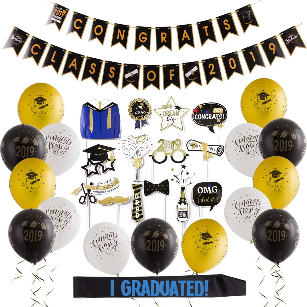 Товары для выпускного вечера 2019 Congrats класс баннер высокий школьный вечерние