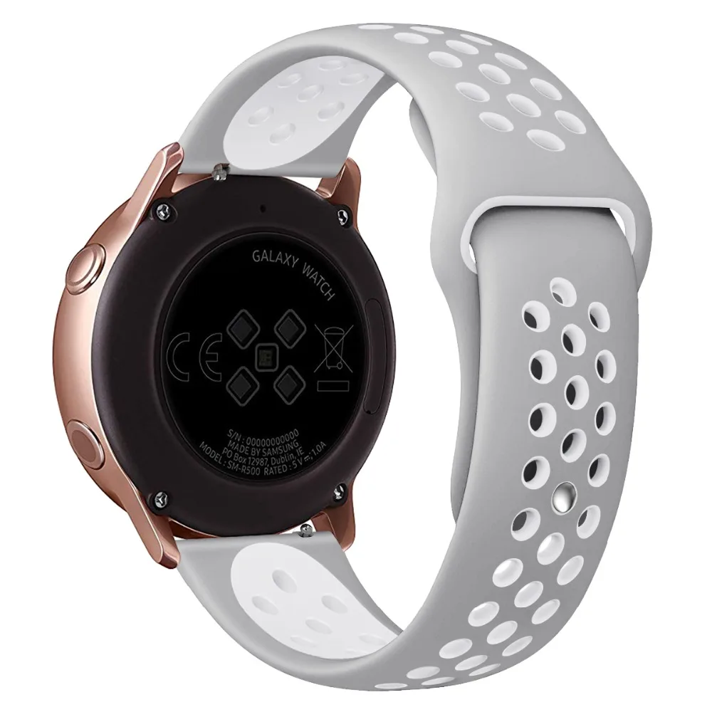 20 мм ремешок для часов для samsung Galaxy Watch Active/gear Sport/gear S2 классические часы huawei сменный ремешок для часов браслет 91027