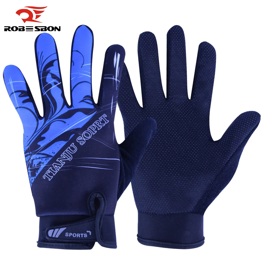 ROBESBON Bicycle Gel Anti-Slip Long Full Finger Cycling Gloves Road MTB Mountain Shockproof Washable Bike Guantes for Men Women | Спорт и