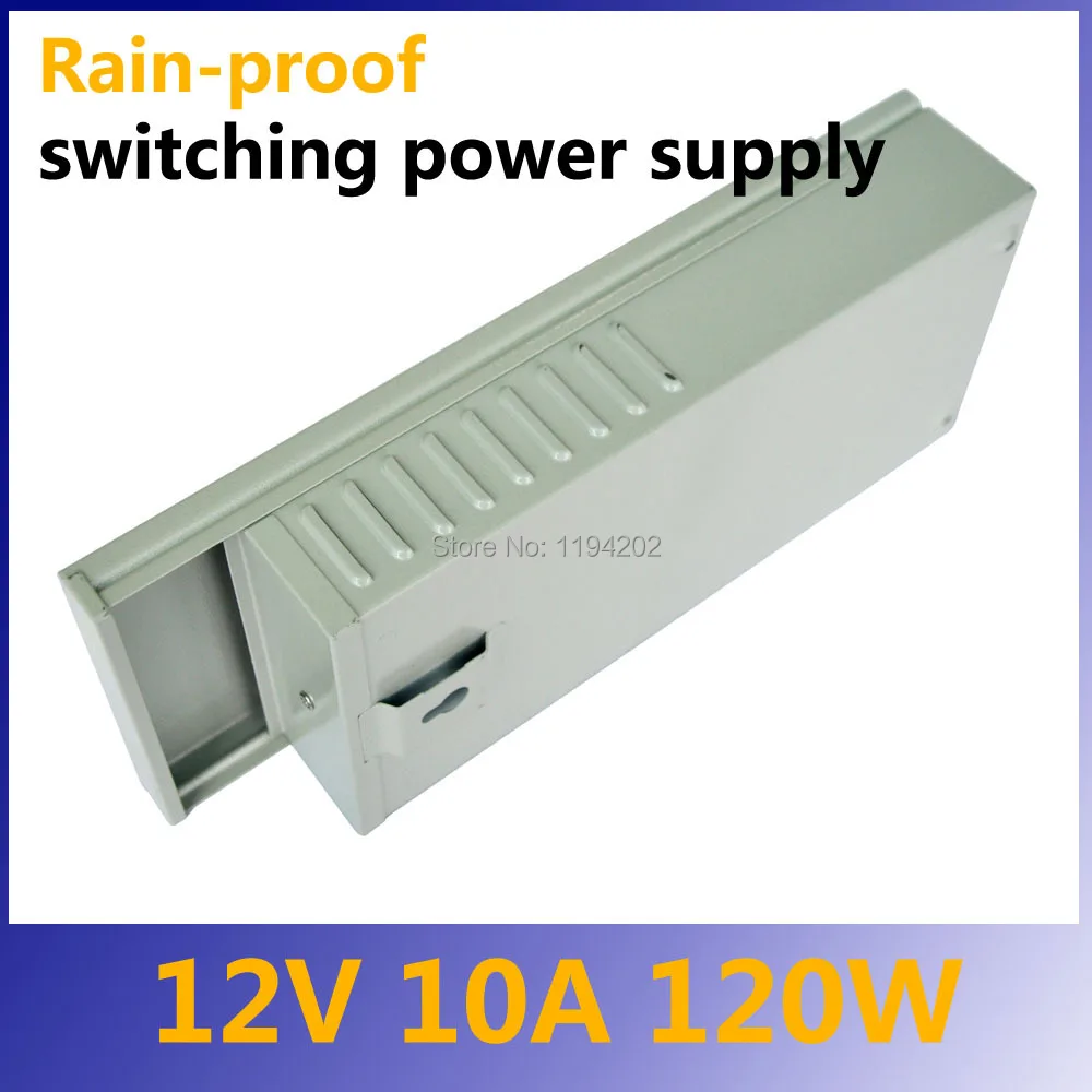 Вход AC 100-240V на выход DC 12V 10A 120W Водонепроницаемый источник питания для светодиодов