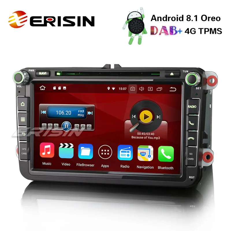 Erisin ES3645V 8 &quotDAB + Android 1 автомобильный стерео gps 4G для VW Golf Passat Tiguan Polo Jetta Sat Nav SWC |
