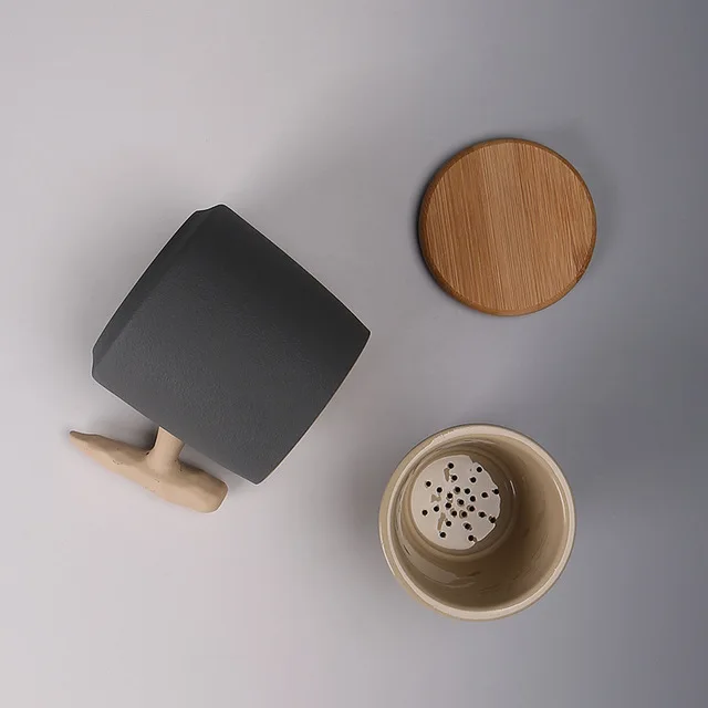 Кофейная чашка кружка для молока креативная чайная с ситечком керамическая