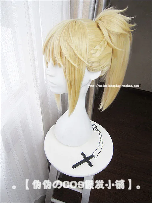 Игра Fate Apocrypha Mordred косплей парик 40 см длинные светло-золотые термостойкие синтетические волосы парики+ парик Кепка