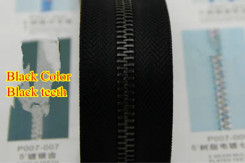 

3pcs/lot NO.5 Metal zipper Copper Zipper Black Teeth/Open End/40-110cm long for coat Jacket Free shipping