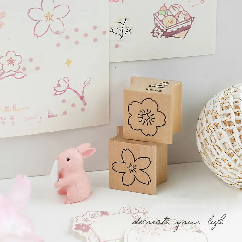 Серия Cherry blossom Деревянный штамп DIY Ремесло Деревянные и резиновые штампы для скрапбукинга канцелярские товары Скрапбукинг Стандартный штамп
