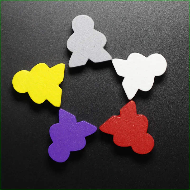 Random Mixed Color 10 шт. настольная игра деревянные игровые части/пешка/Шахматы Meeples хорошего качества - Цвет: Random Mixed Color