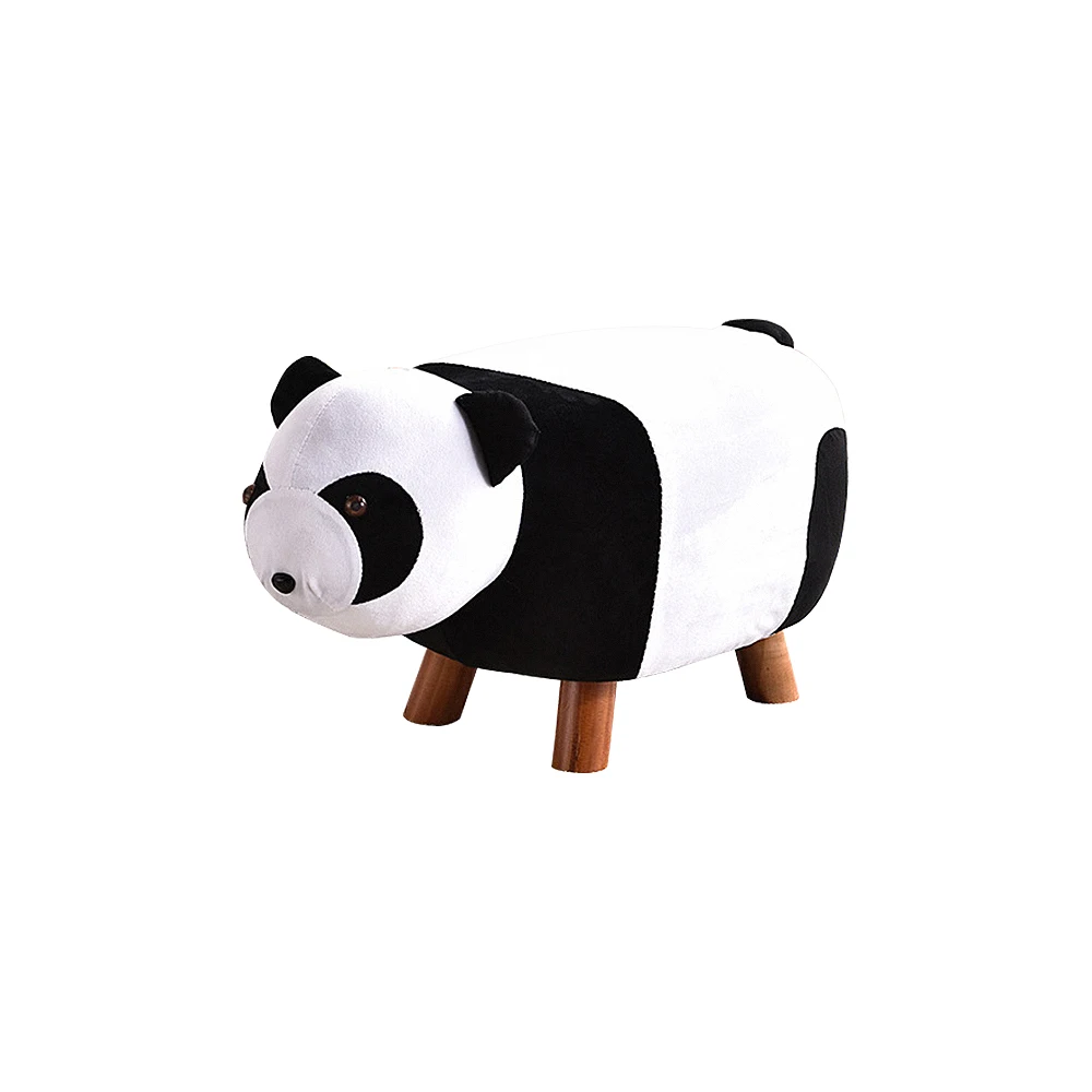 Panda B NO Storage Табуретка для животных панда мультфильм обувная скамейка креативная мебель диван удобная съемная Чистка фланель 4 деревянные ножки 2 стиля - Цвет: Panda B NO Storage