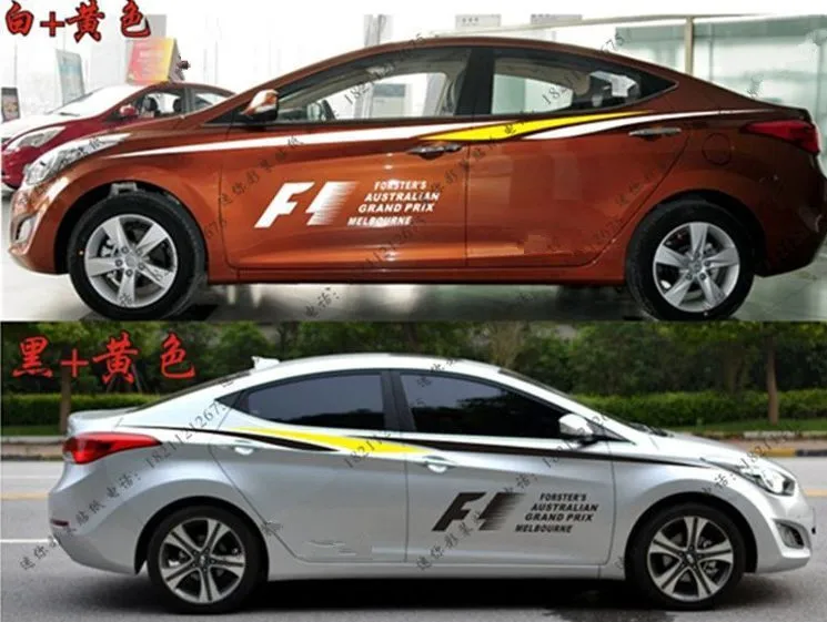 Наклейка всего тела для Hyundai Avante Sonata 8 Mazda 6 цветные линии декоративные BA050 |